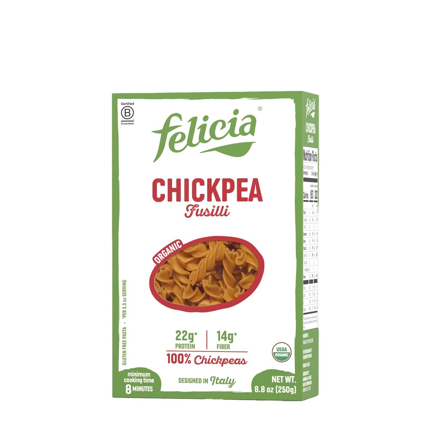 Fusilli de Grão-de-bico Felicia Sem Glúten Orgânico