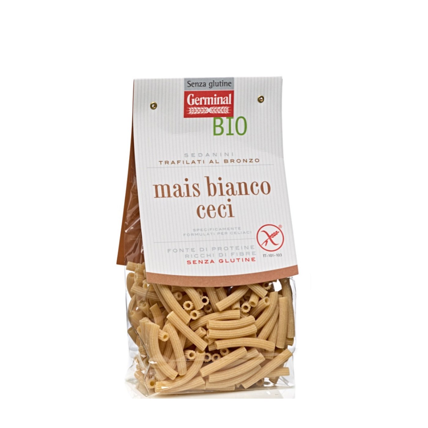 Massa Sedanini Germinal Organic Milho Branco e Grão de Bico 250 g