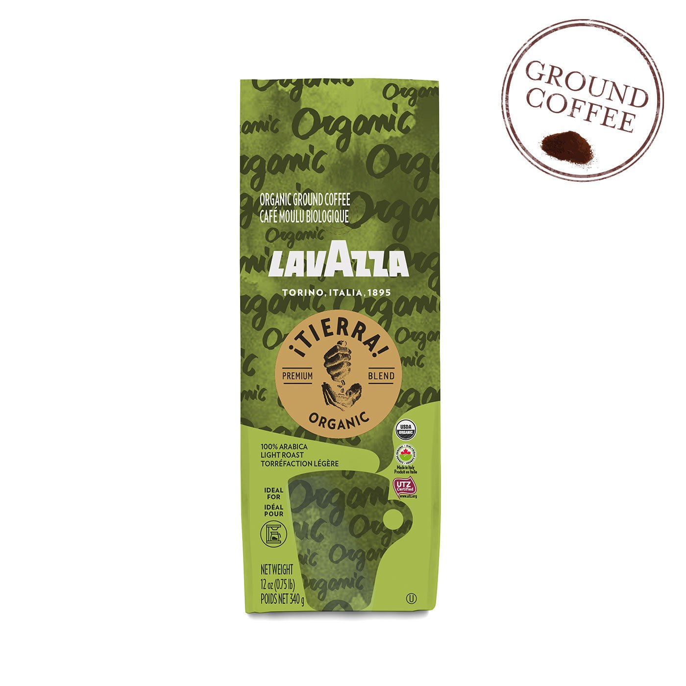 Café Moído Tierra Orgânico Lavazza 340 g