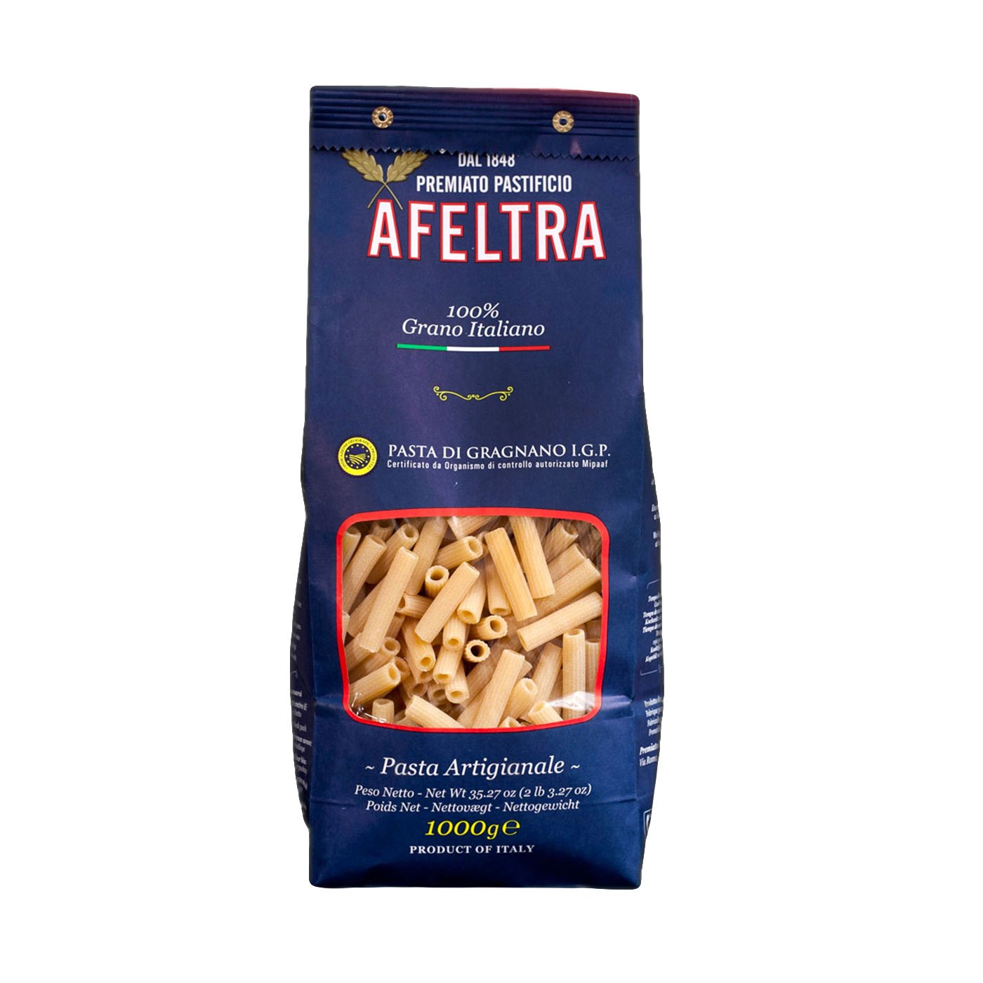 Ziti Rigati 100% Trigo Italiano Afeltra 1 kg