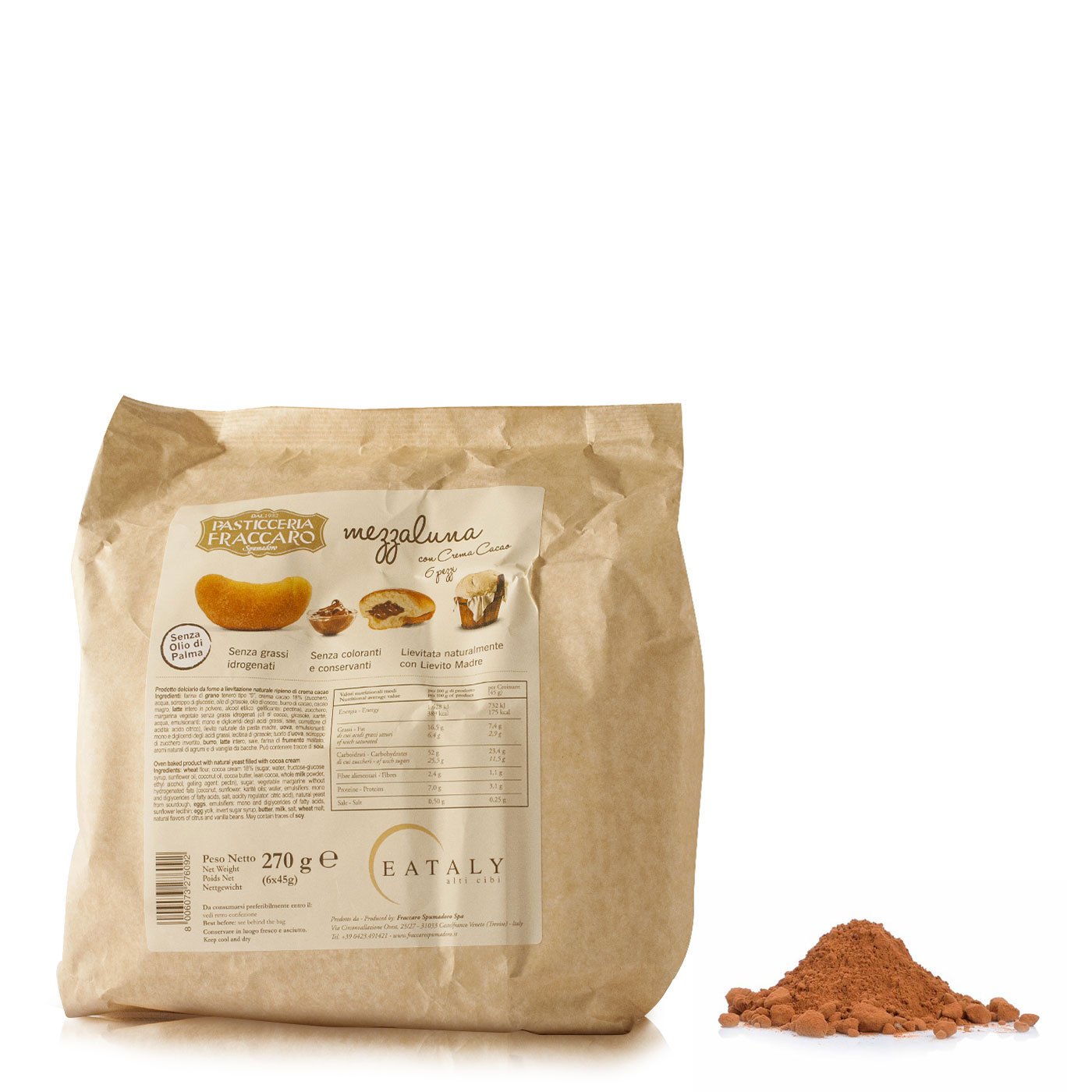 Mezzaluna Chocolate Fraccaro 270 g