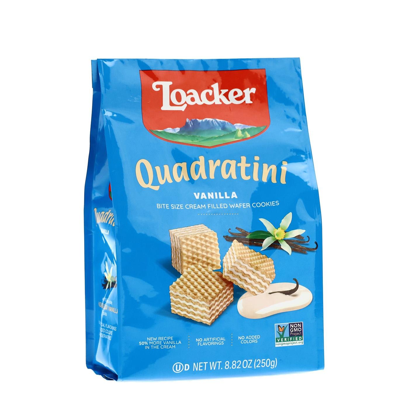 Biscoitos Quadratini Baunilha Loacker 250 g