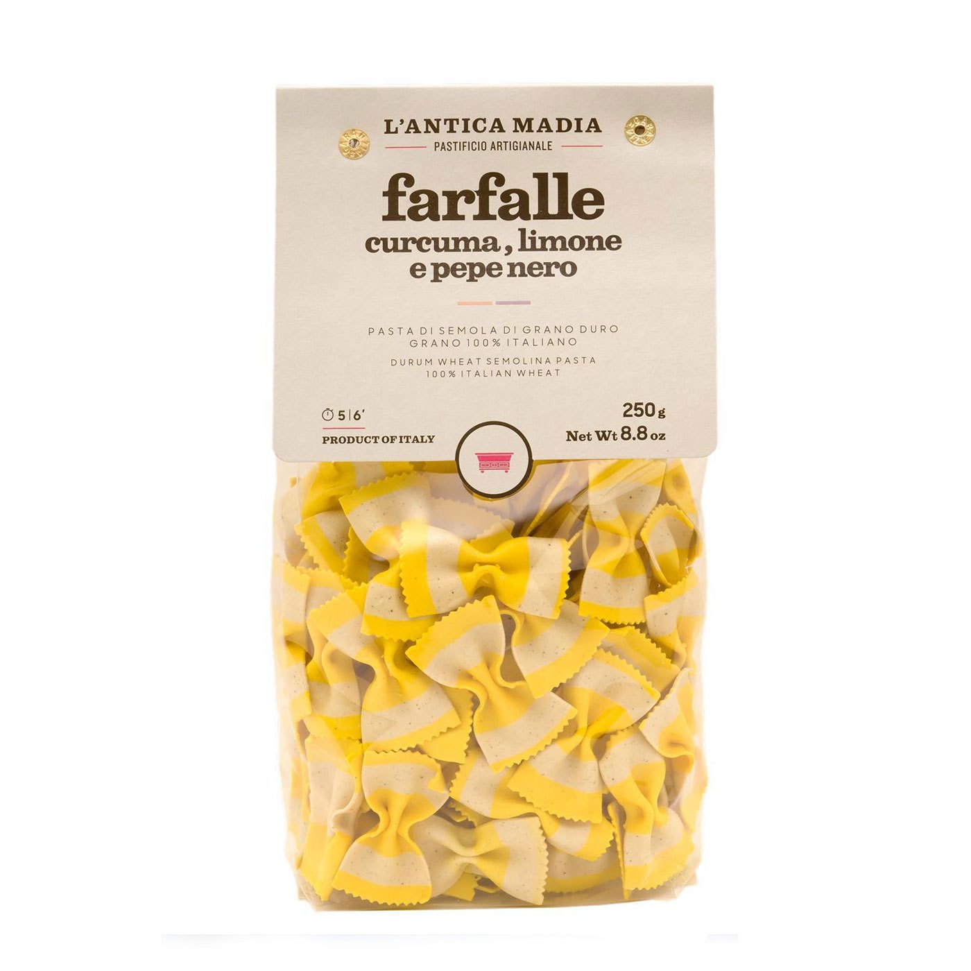 Farfalle de Limão, Cúrcuma e Pimenta Antica Madia 250 g