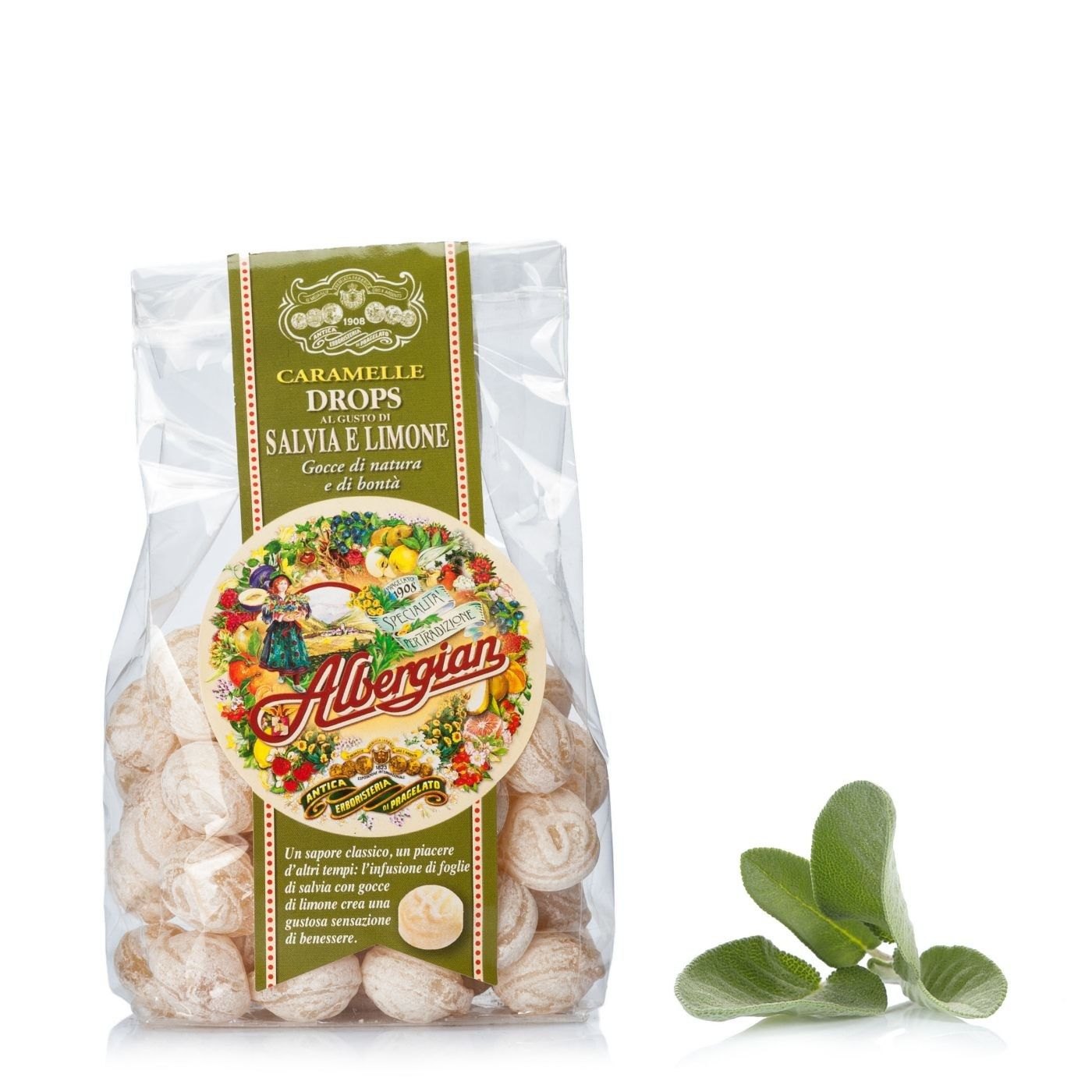 Balas Limão e Sálvia Albergian 150 g