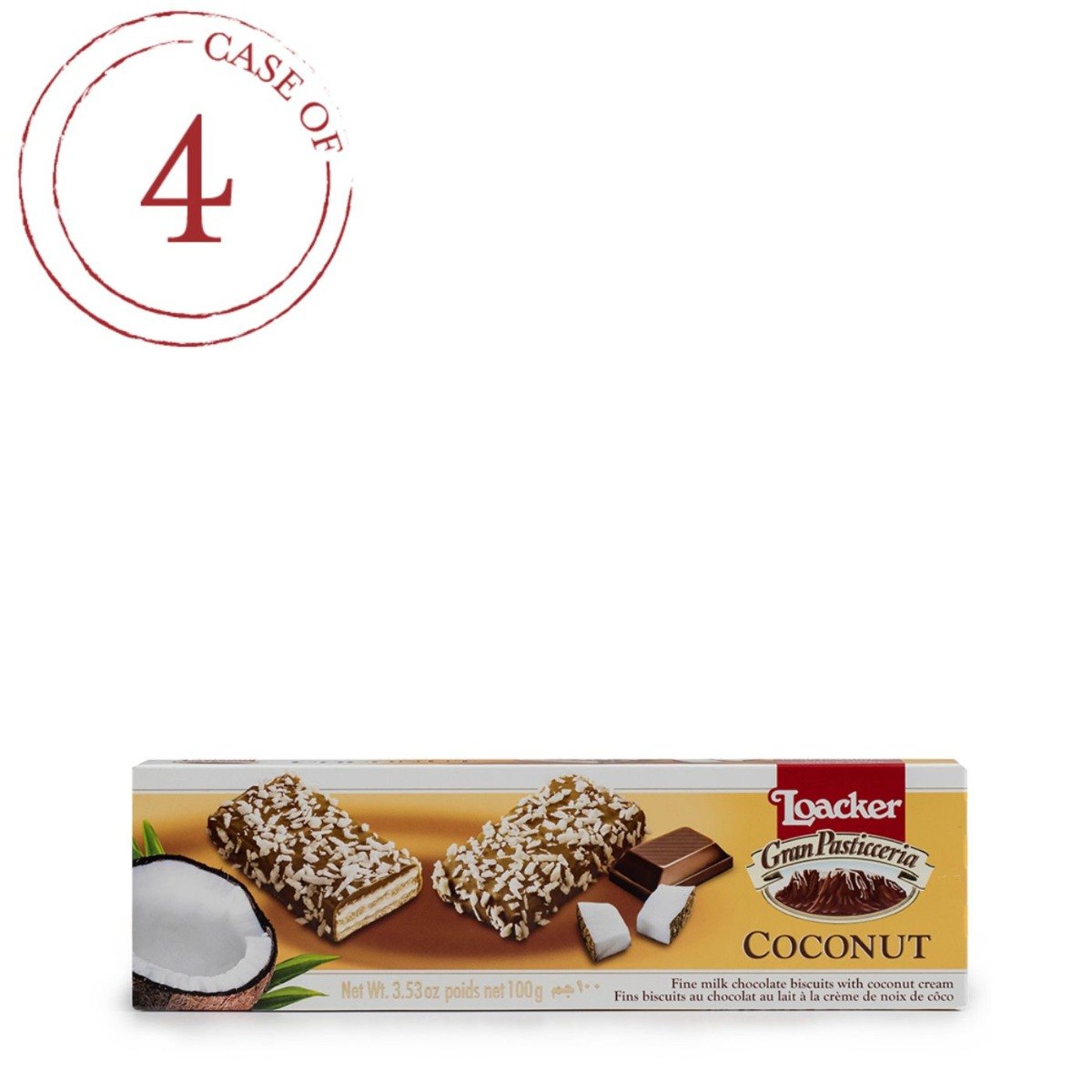 Biscoitos Chocolate Leite com Coco Gran Pasticceria 4 Unidades