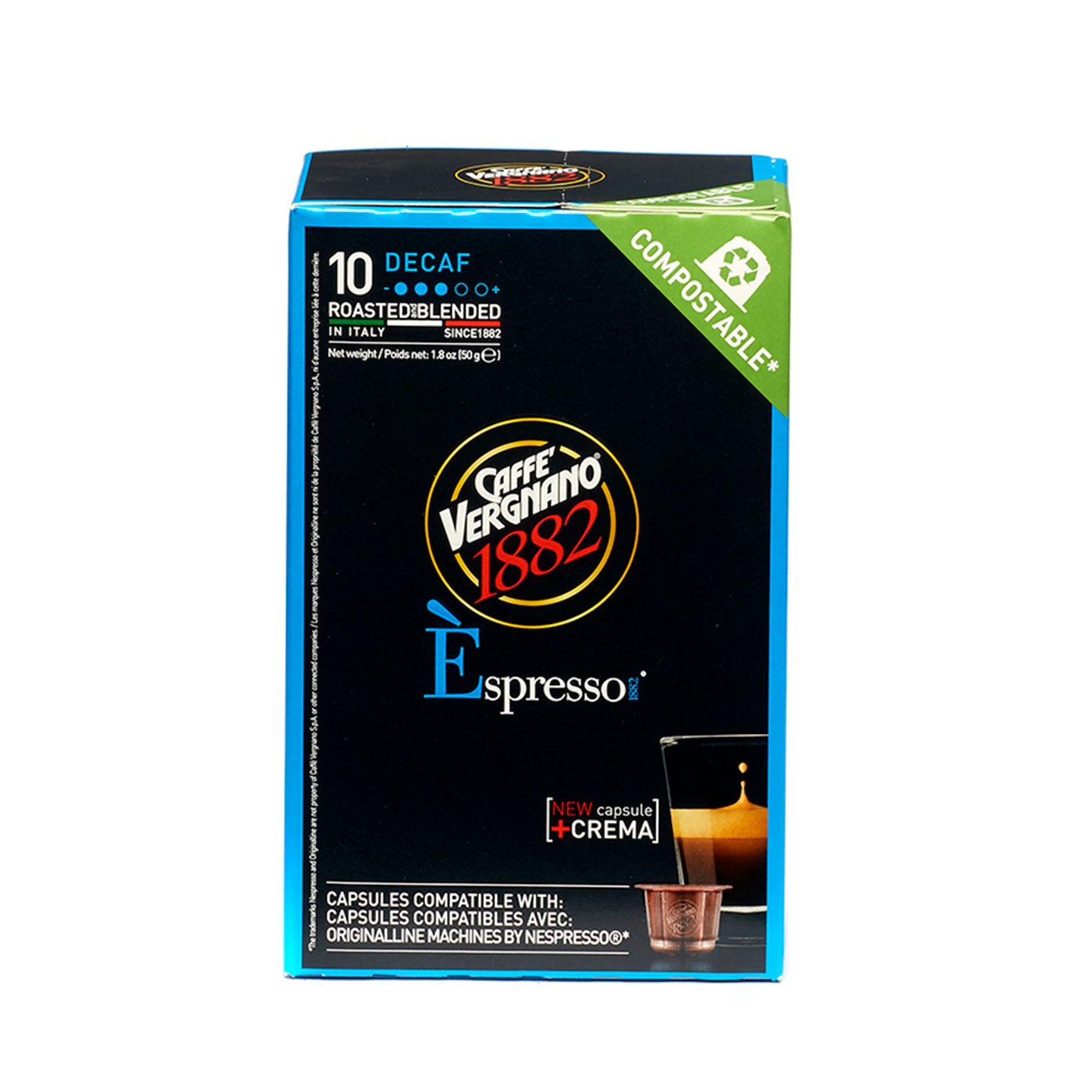 Cápsulas de Espresso Descafeinado Caffè Vergnano 10 un.