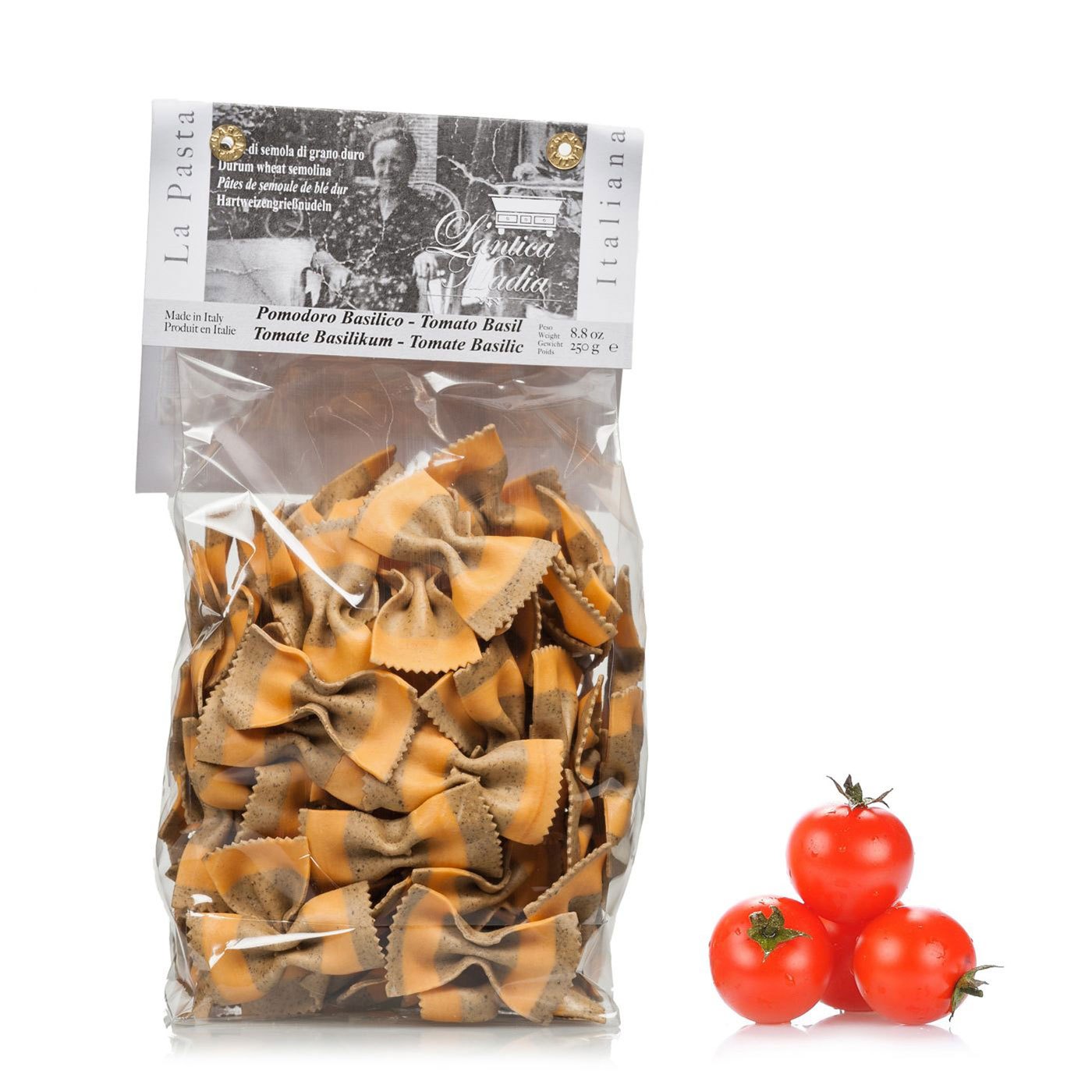Farfalle de Tomate e Manjericão Antica Madia 250 g