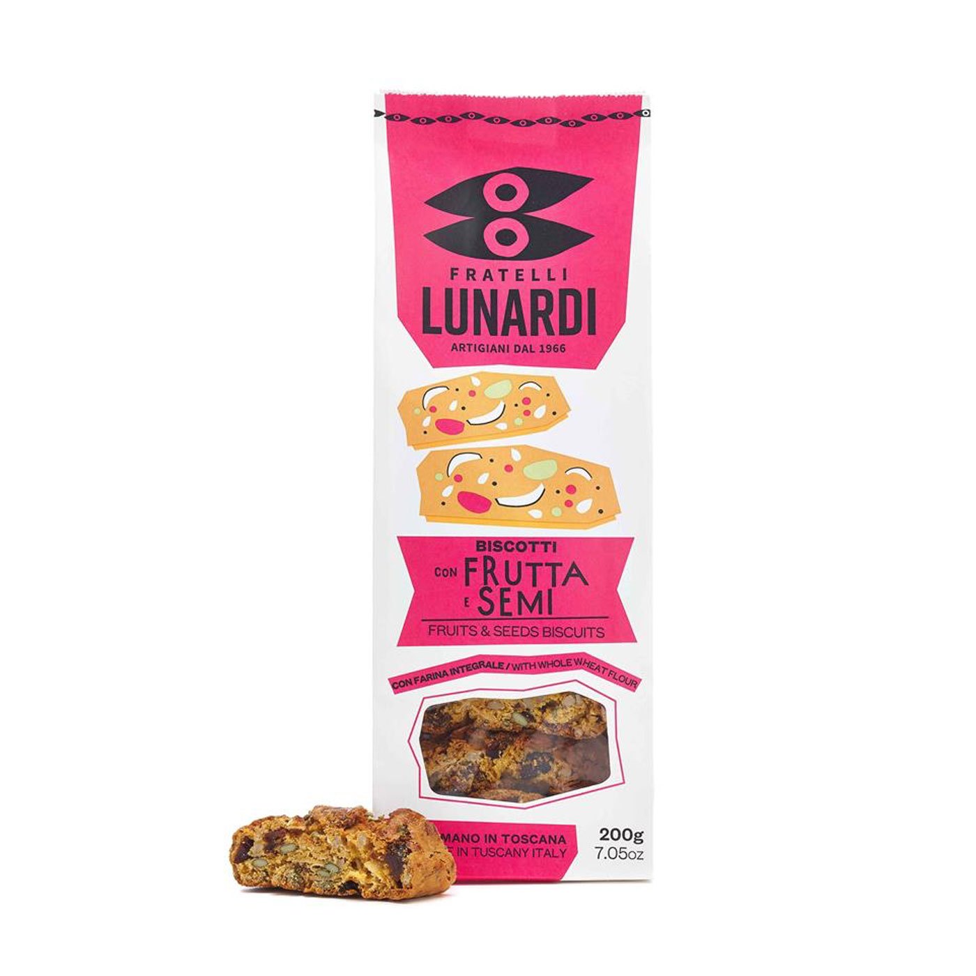 Cantucci de Frutas e Sementes Fratelli Lunardi 200 g