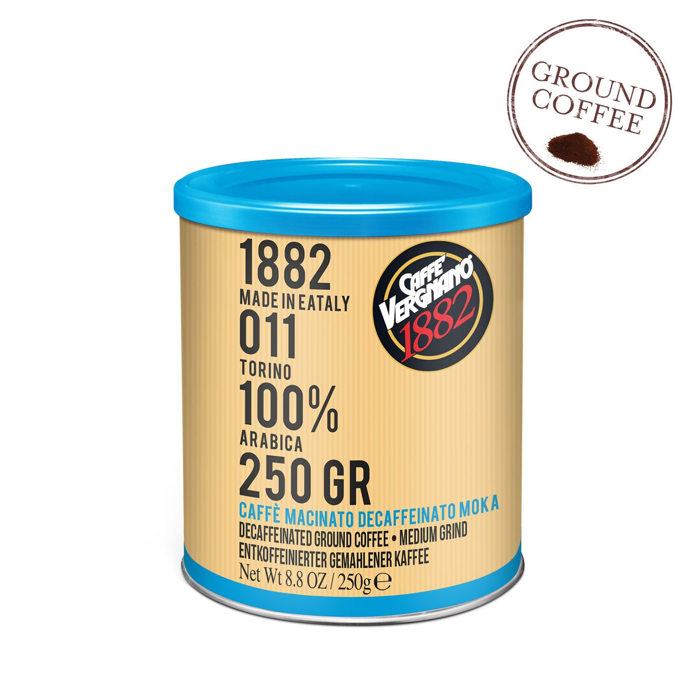 Café Moído 1882 Descafeinado Caffè Vergnano 250 g