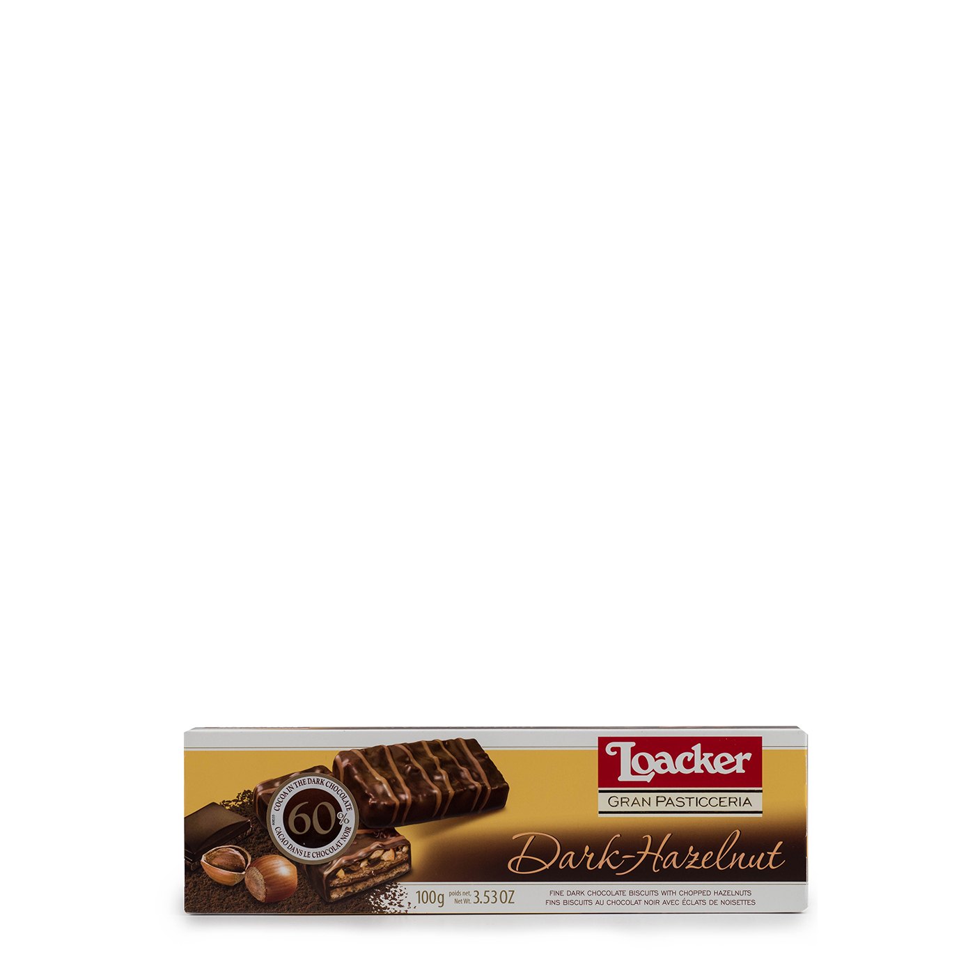 Biscoitos Gran Pasticceria Chocolate Amargo Avelã Loacker