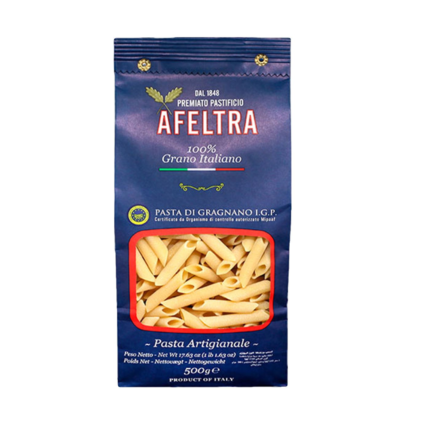 Penne Lisce 100% Grãos Italianos Afeltra 500 g