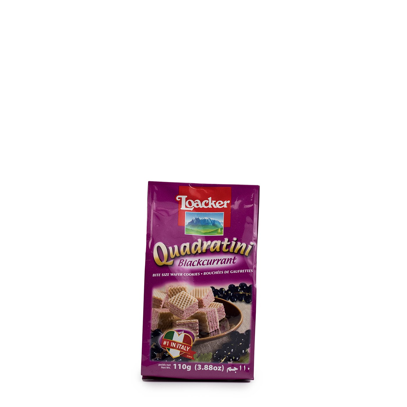 Biscoitos Quadratini Groselha Preta Loacker