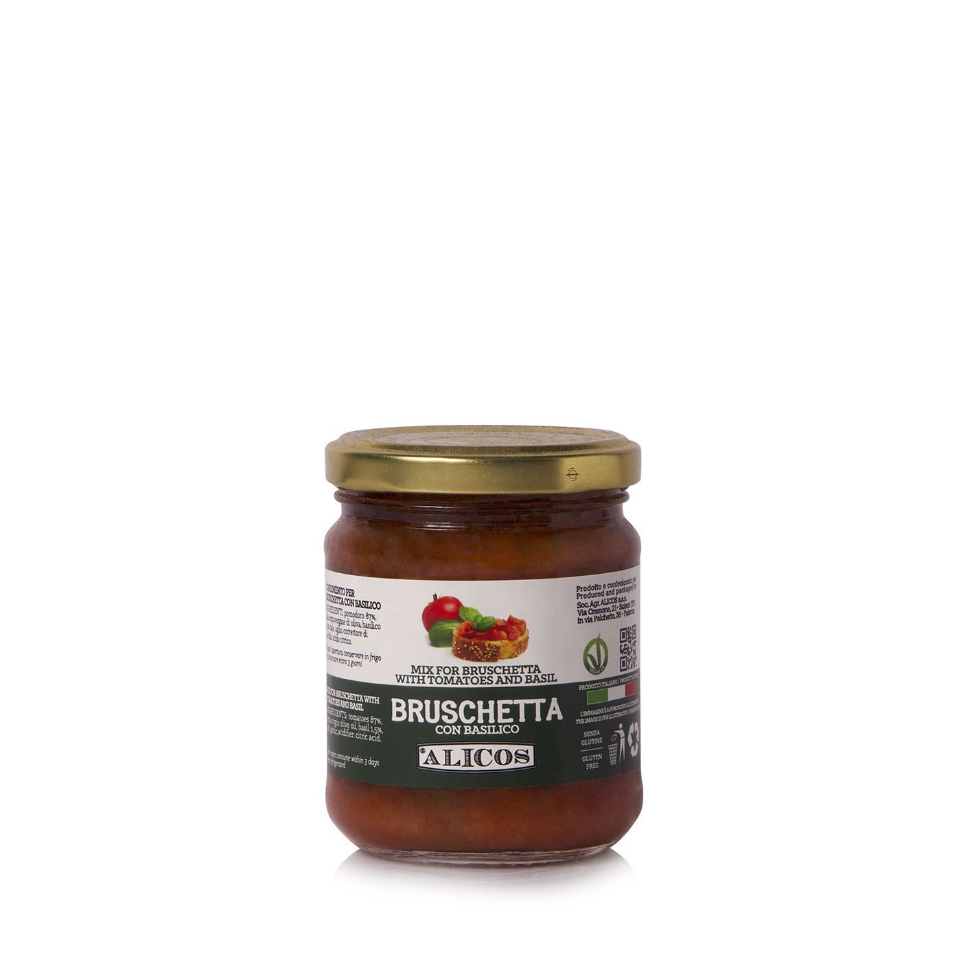 Molho de Bruschetta com Manjericão Alicos 180 g