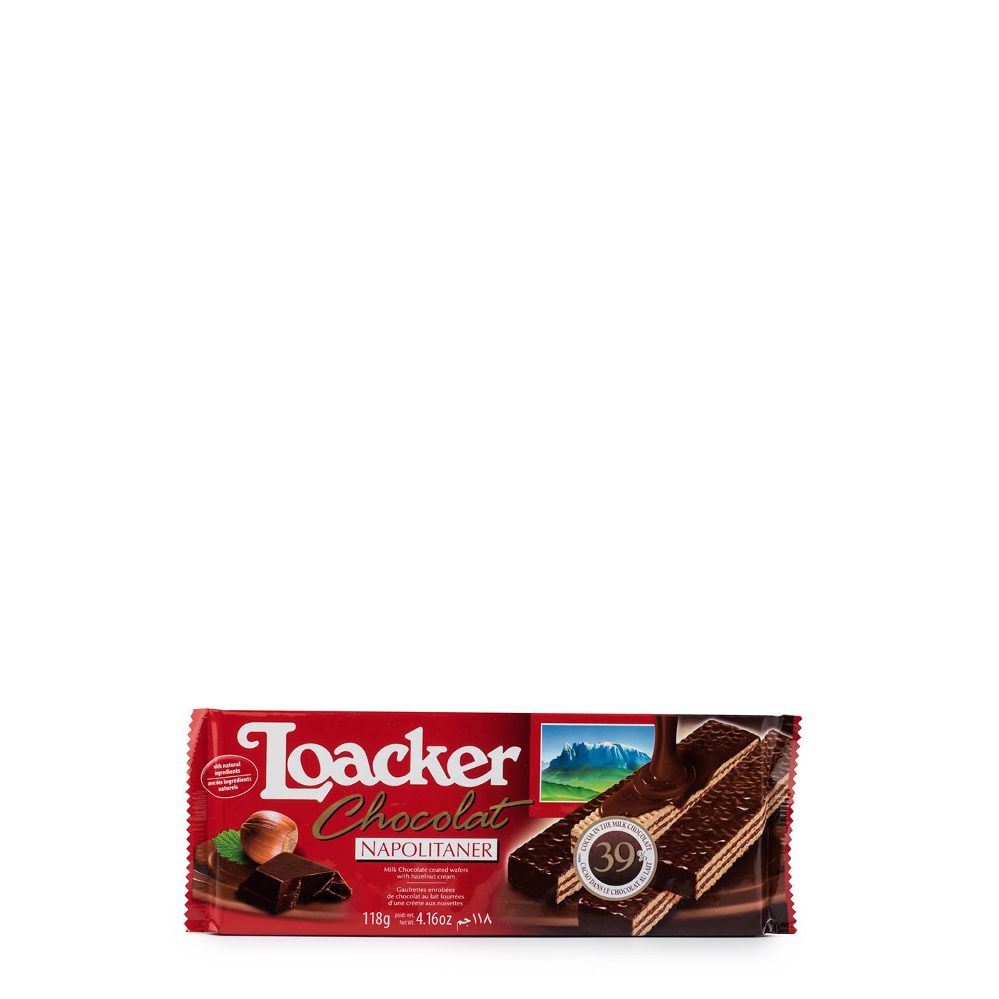 Biscoitos Wafer Chocolate Avelã Loacker 120 g
