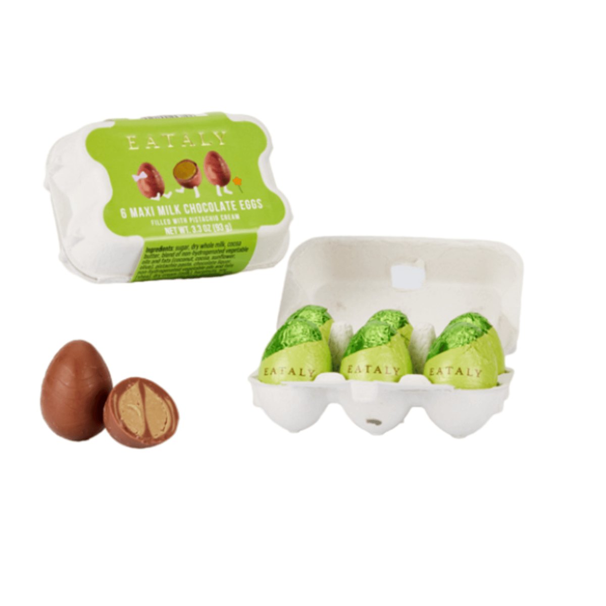 Ovos de Chocolate ao Leite com Creme de Pistache