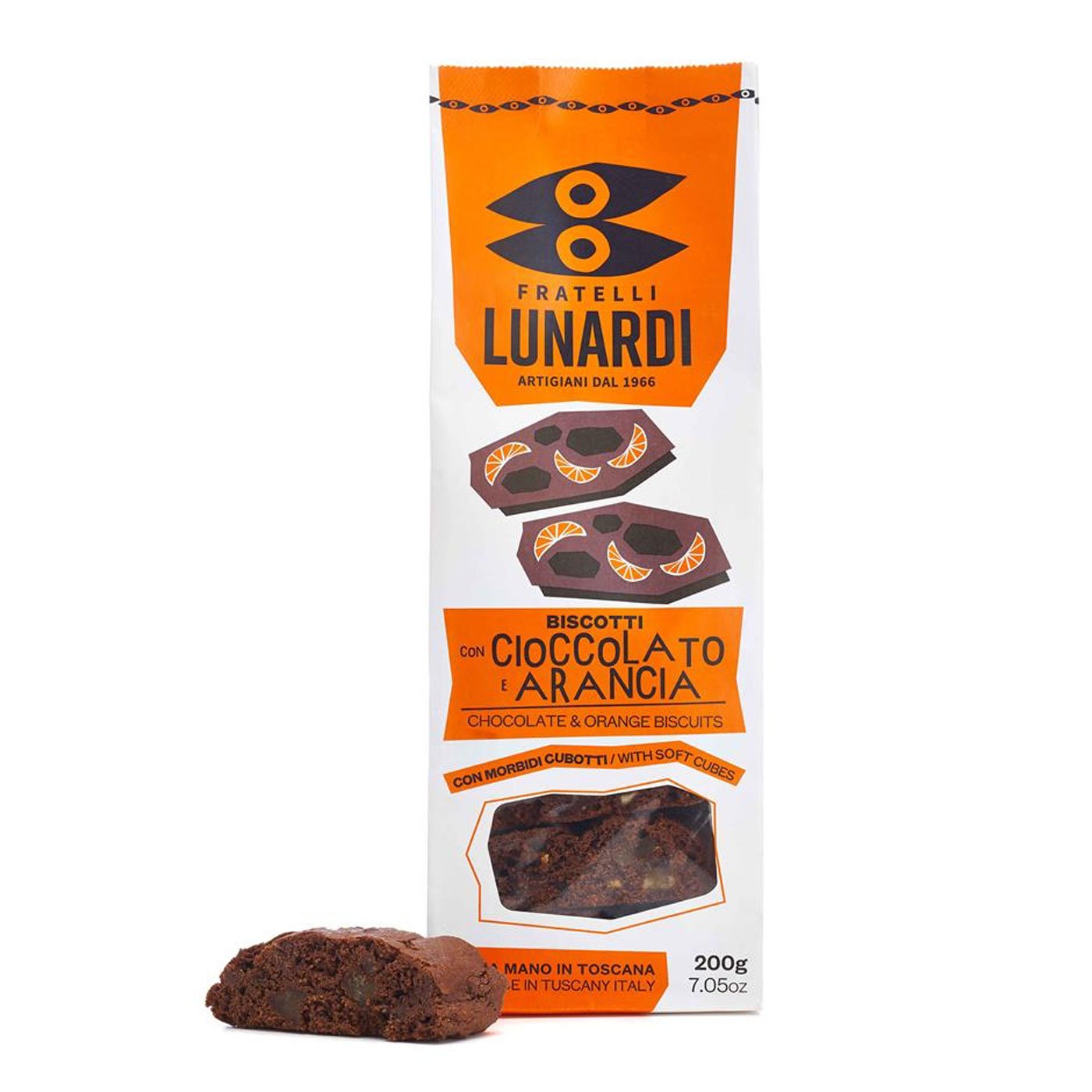 Cantucci de Chocolate e Laranja Fratelli Lunardi 200 g