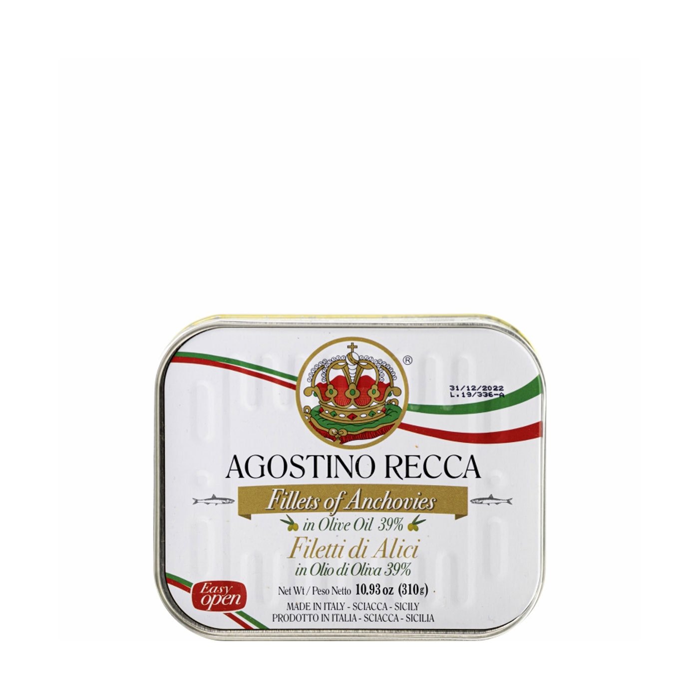 Anchovas em Azeite Lata Agostino Recca 700 g