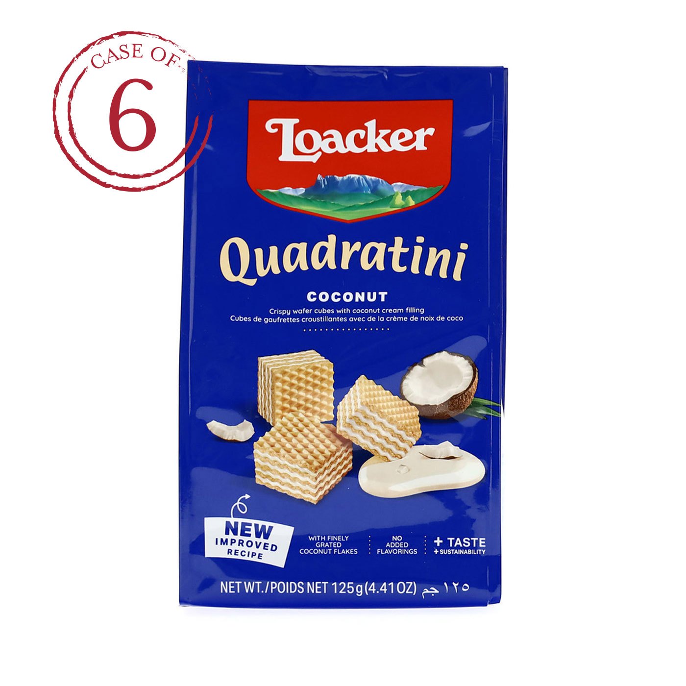 Caixa-presente Biscoito Quadratini Coco Loacker