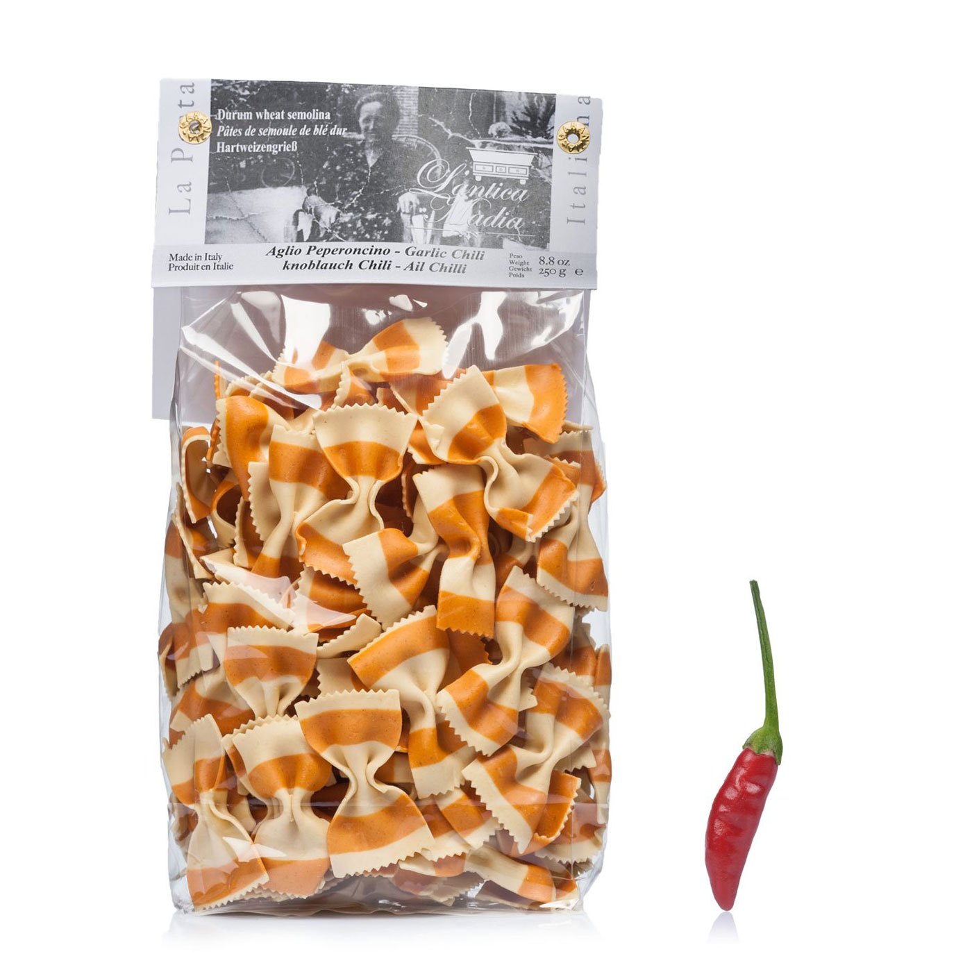 Farfalle de Alho e Pimenta Antica Madia 250 g