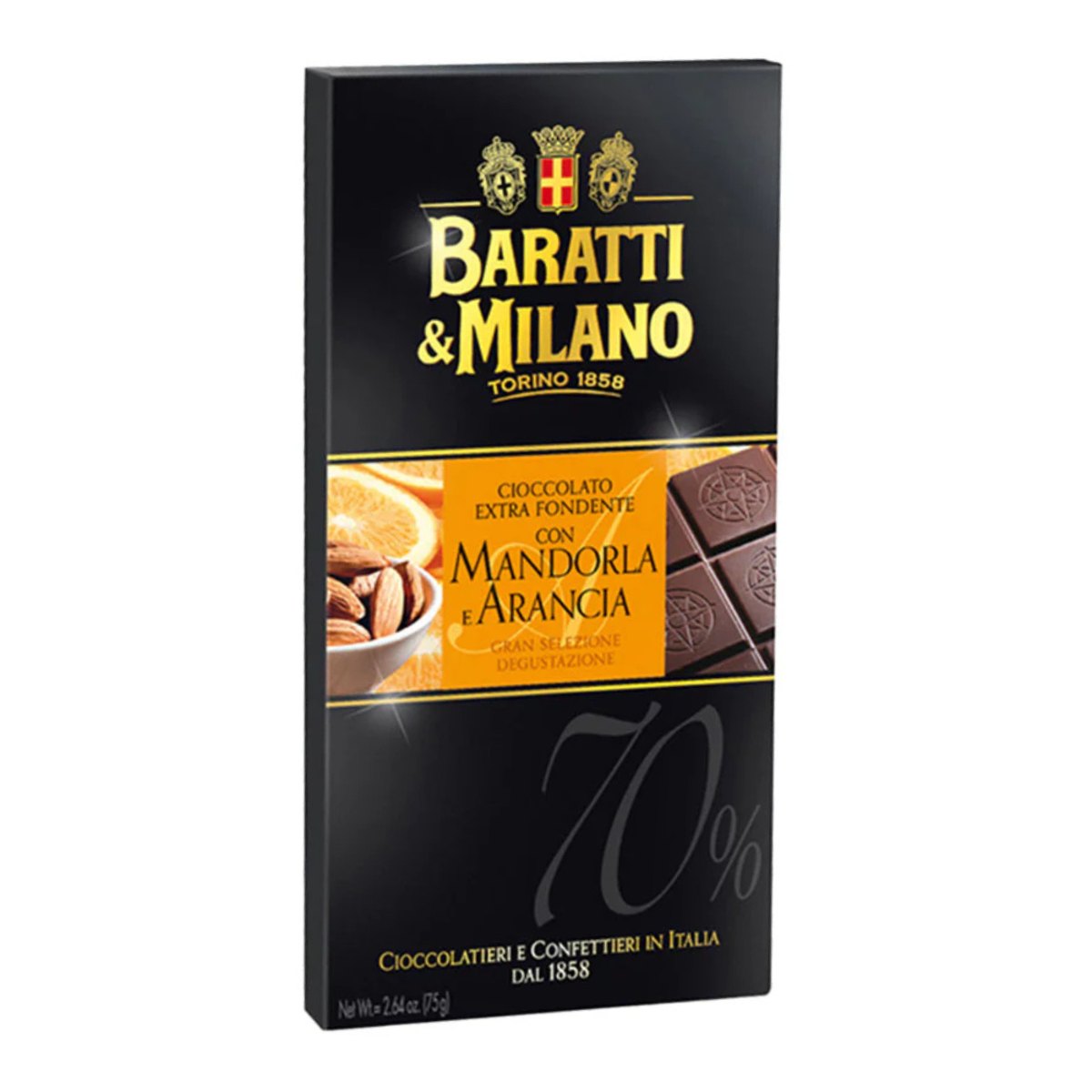 Chocolate Escuro Amêndoa e Laranja Baratti & Milano