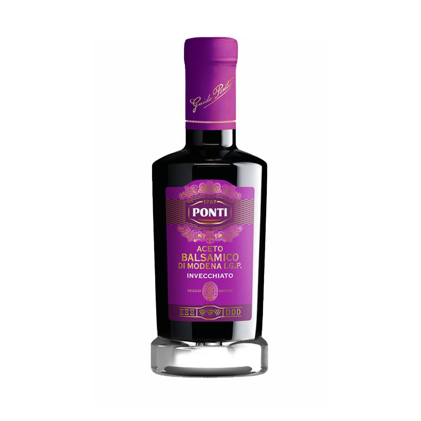 Vinagre Balsâmico Modena Rótulo Roxo Ponti 225 g
