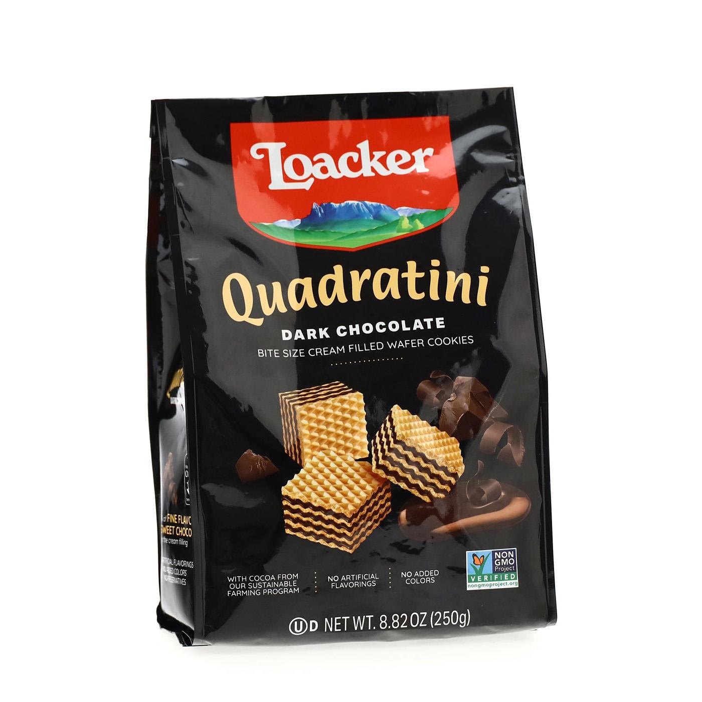 Biscoitos Quadratini Chocolate Amargo Loacker 250 g