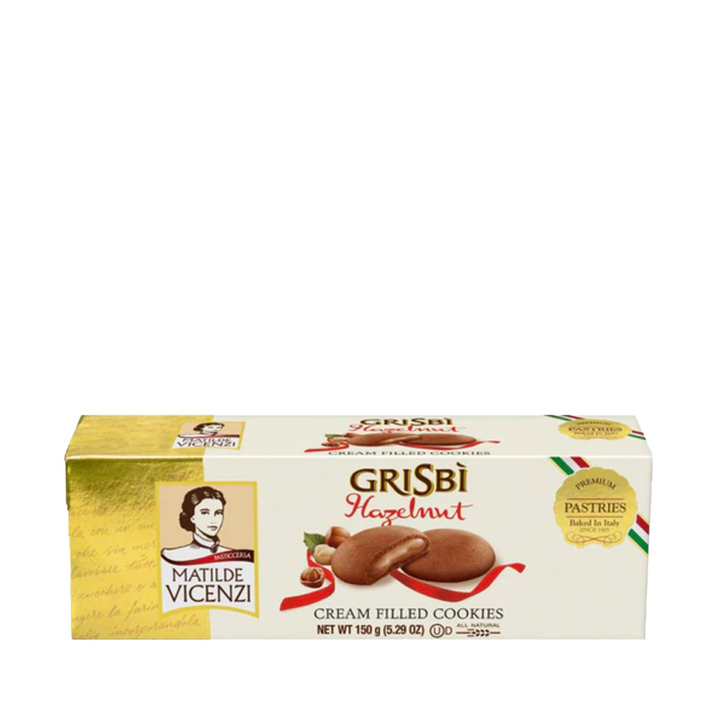 Biscoitos Grisbì Avelã Vicenzi 150 g