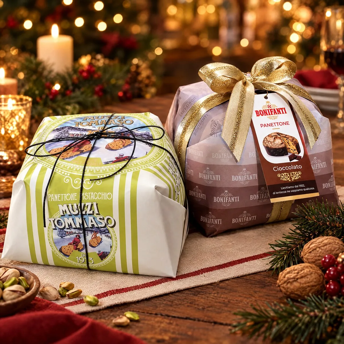 Kit 2 Panettones Natal e Réveillon com Pistache e Chocolate