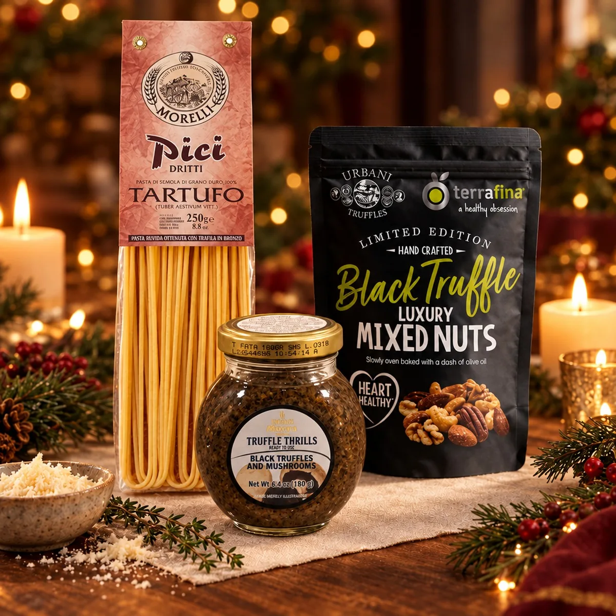 Kit Jantar Trufado: Massa, Molho e Castanhas com Trufa Negra