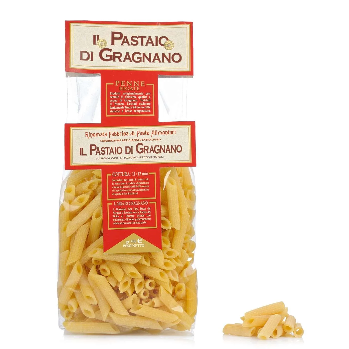 Pacote de Penne Rigate Il Pastaio di Gragnano 500 g