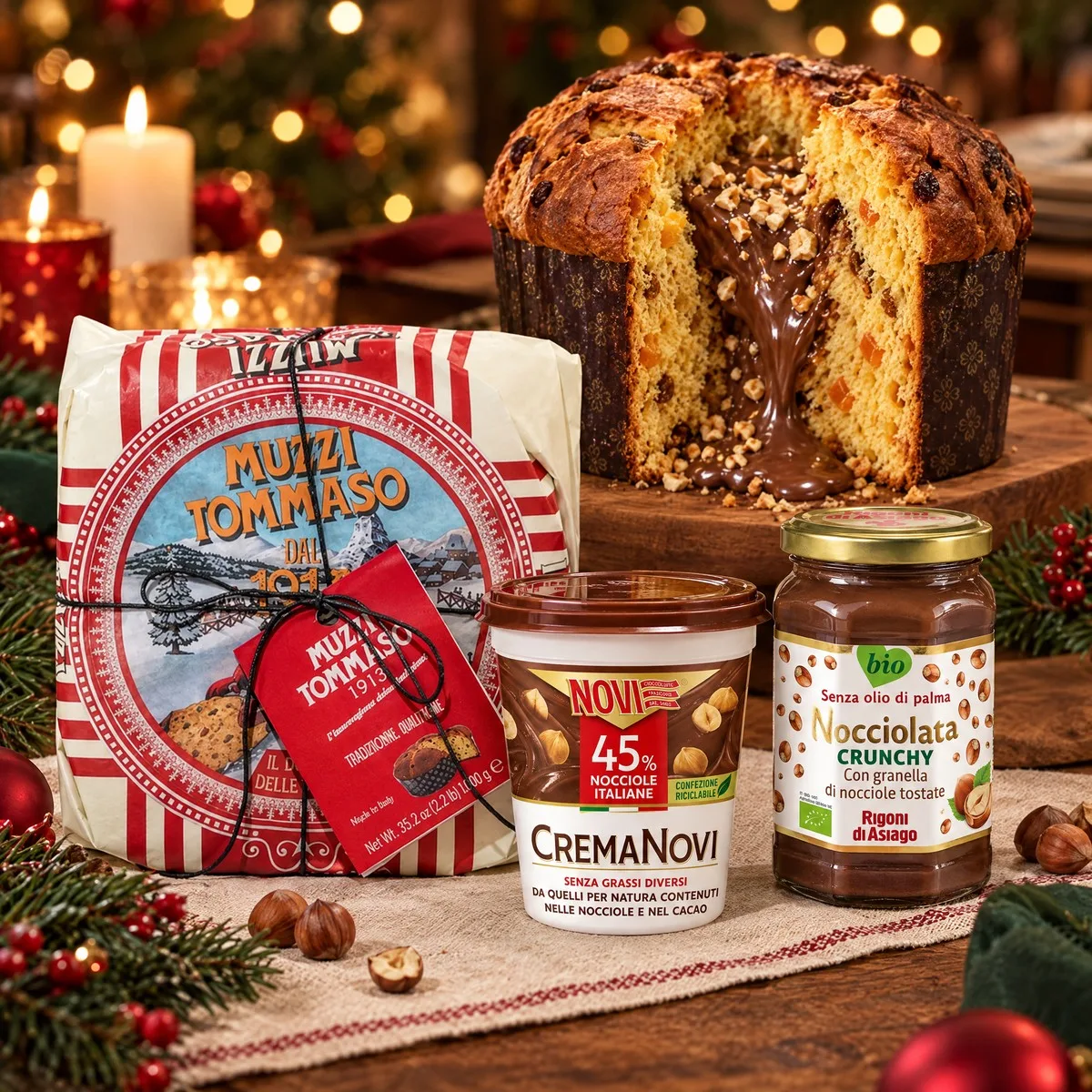 Kit Panettone Gigante 1 kg com Cremes de Avelã